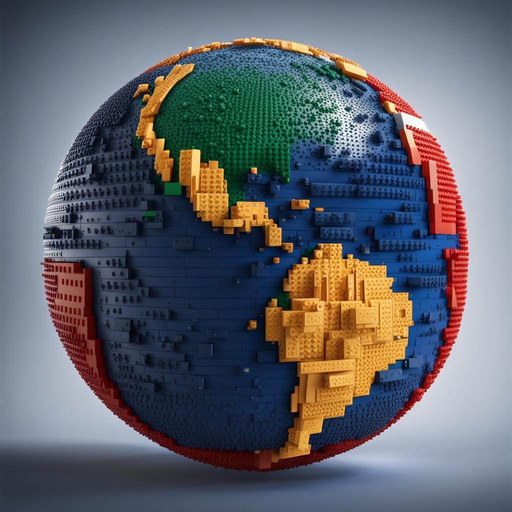 LEGO Planet: A Realistic Sci-Fi Concept Art