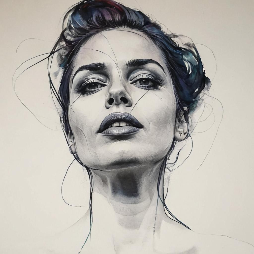 Elegant Lady Portrait with Impasto Brushstrokes