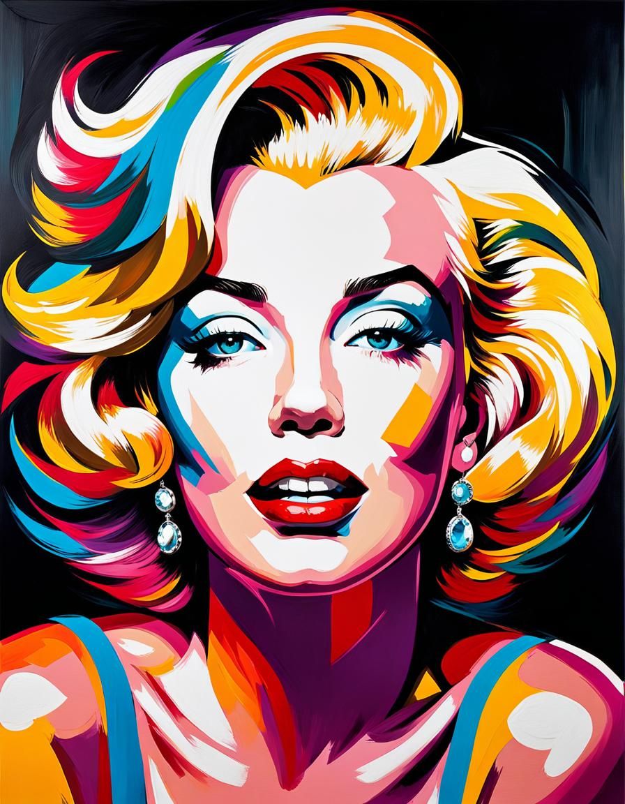 Colorful Marilyn Monroe Portrait in Expressionist Style