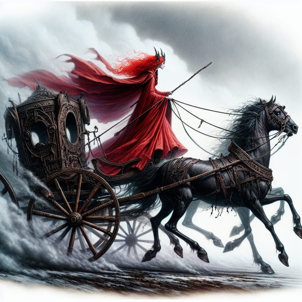 The Morrigan Drives a Ghostly Chariot