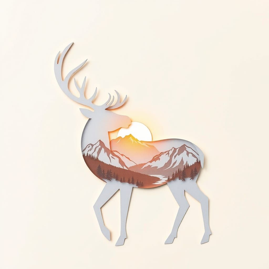 Ethereal Elk Silhouette Amidst Teton Sunrise