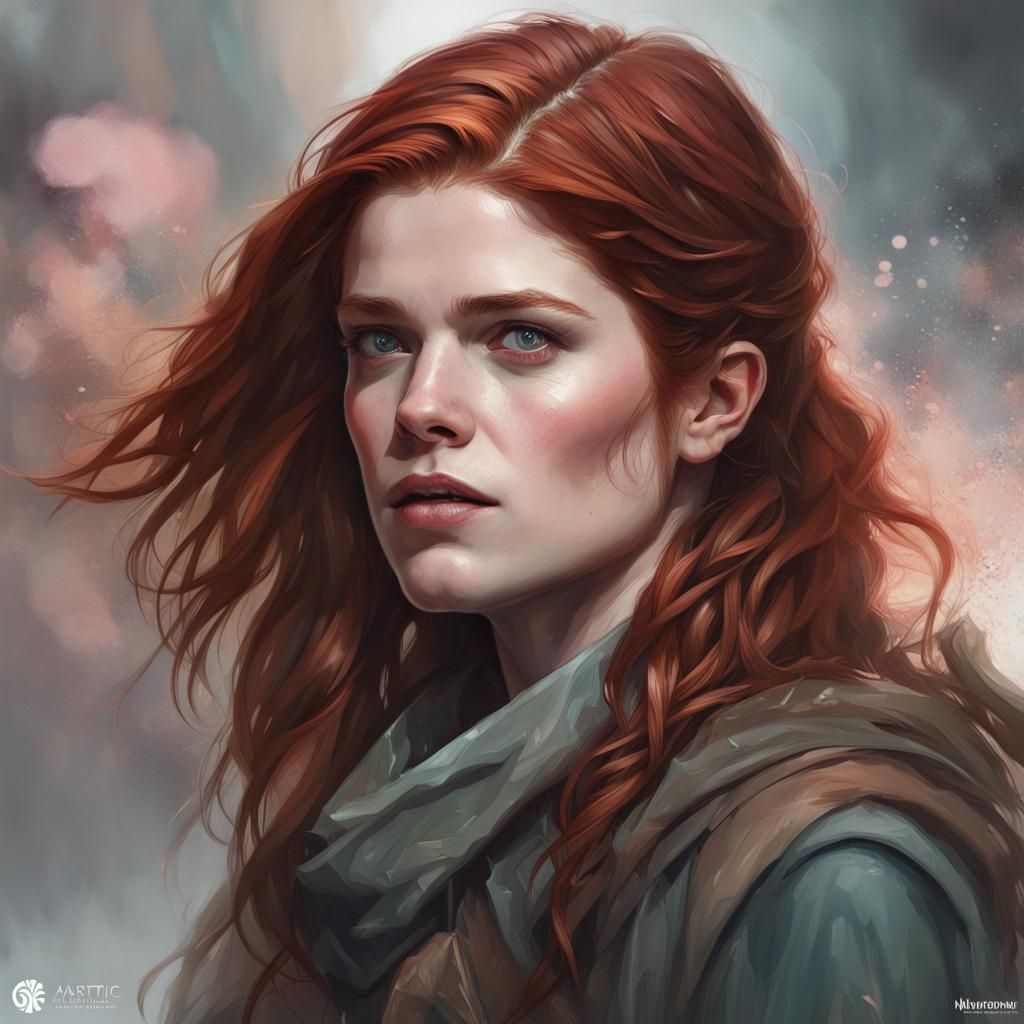 Rose Leslie Portrait in Art Nouveau Style