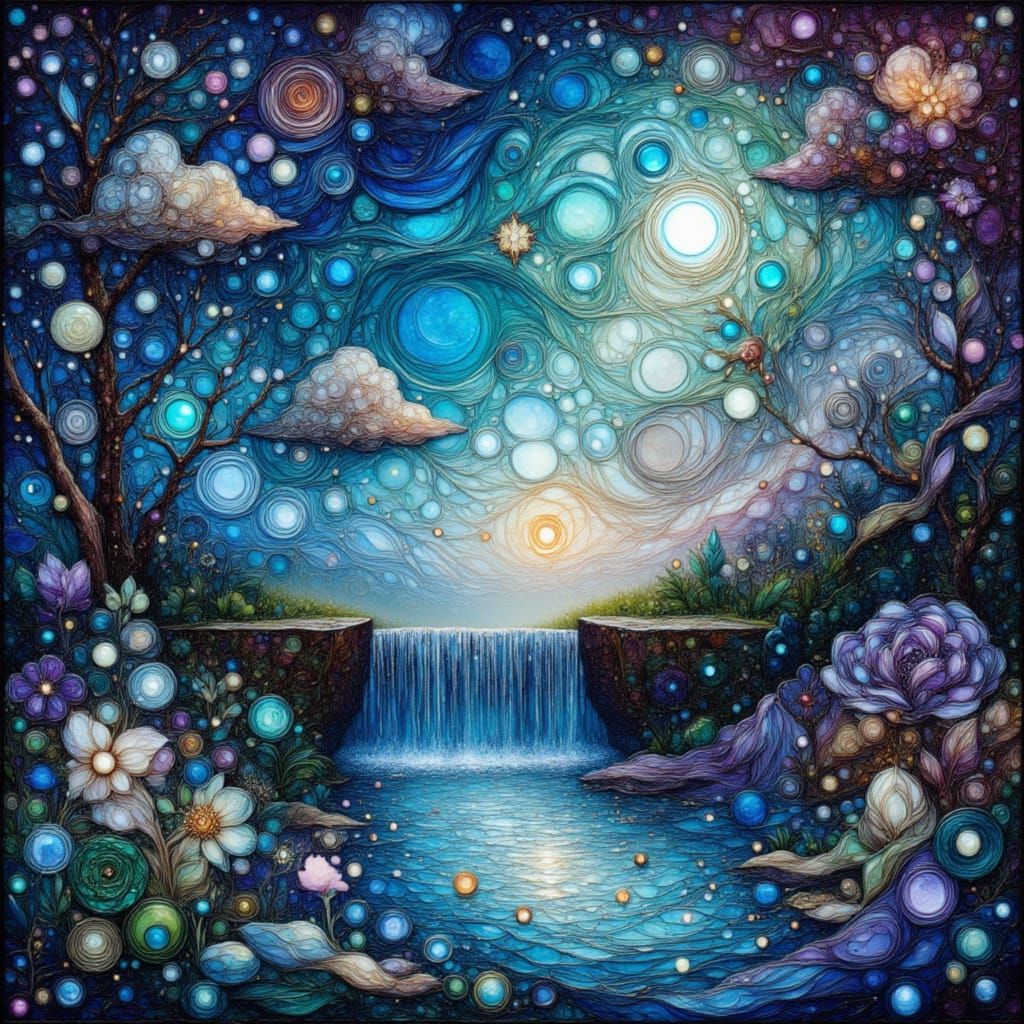 Kaleidoscope Art with Florals and Gemstones