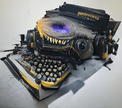 Nightmare Typewriter in Hyperrealistic Style