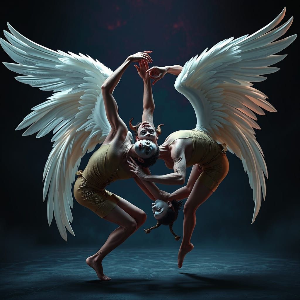 Angel and Devil Jesters in Dramatic, Hyper-Detailed Fantasy ...