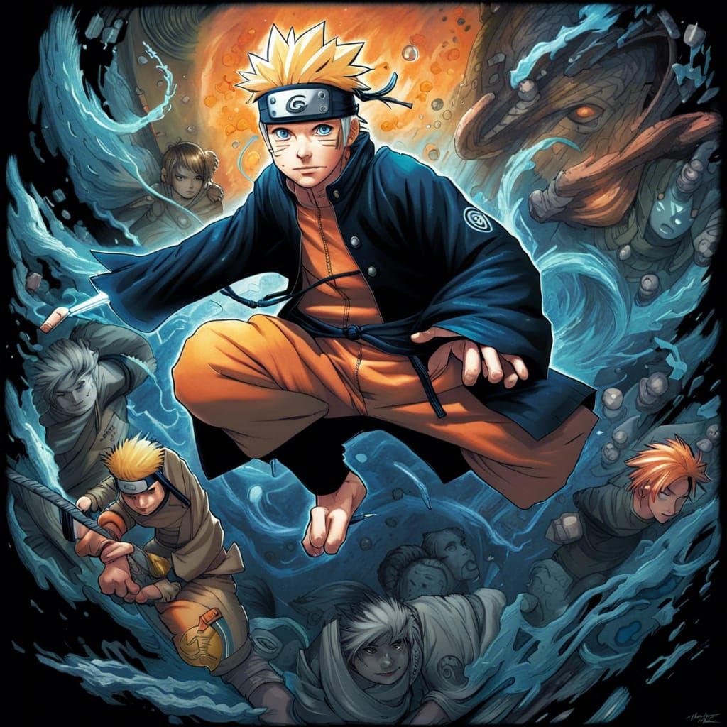 Naruto in Comic Book Style Art