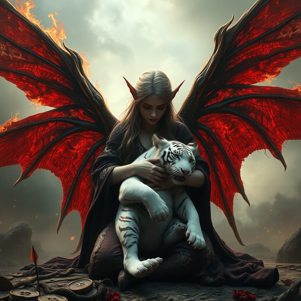 Dark Fantasy Elf Maiden Unleashes Cataclysmic Magic