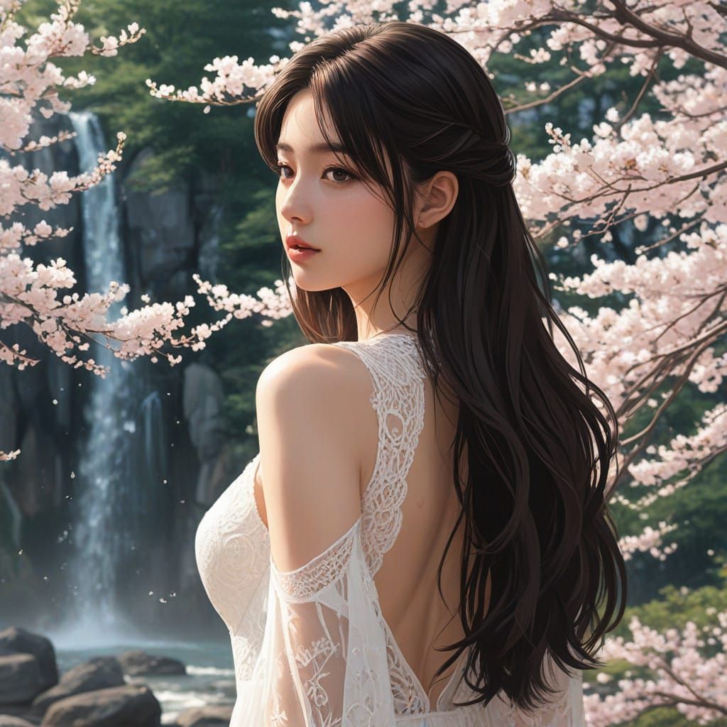 Delicate Beauty in Ethereal Glow, Inspired by Manga