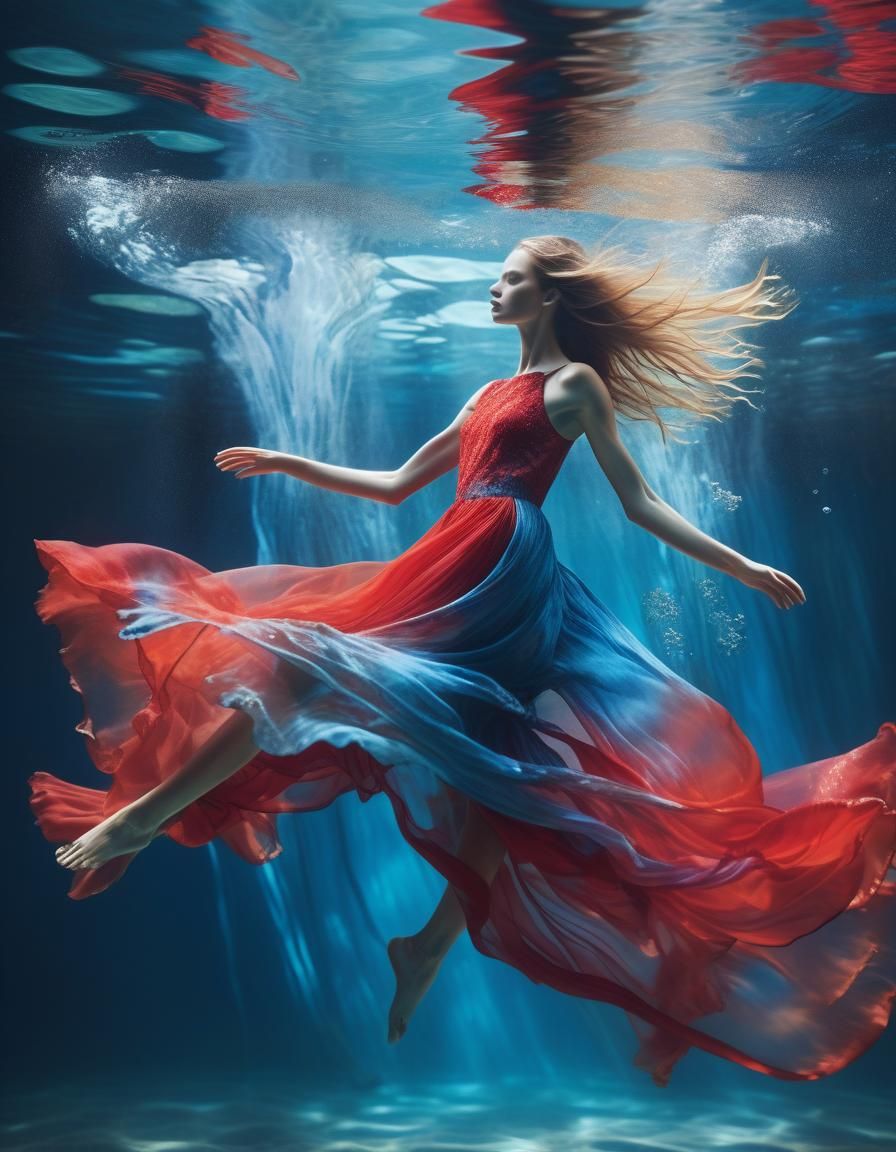 Ethereal Underwater Fashion Photography in Mixed Styles