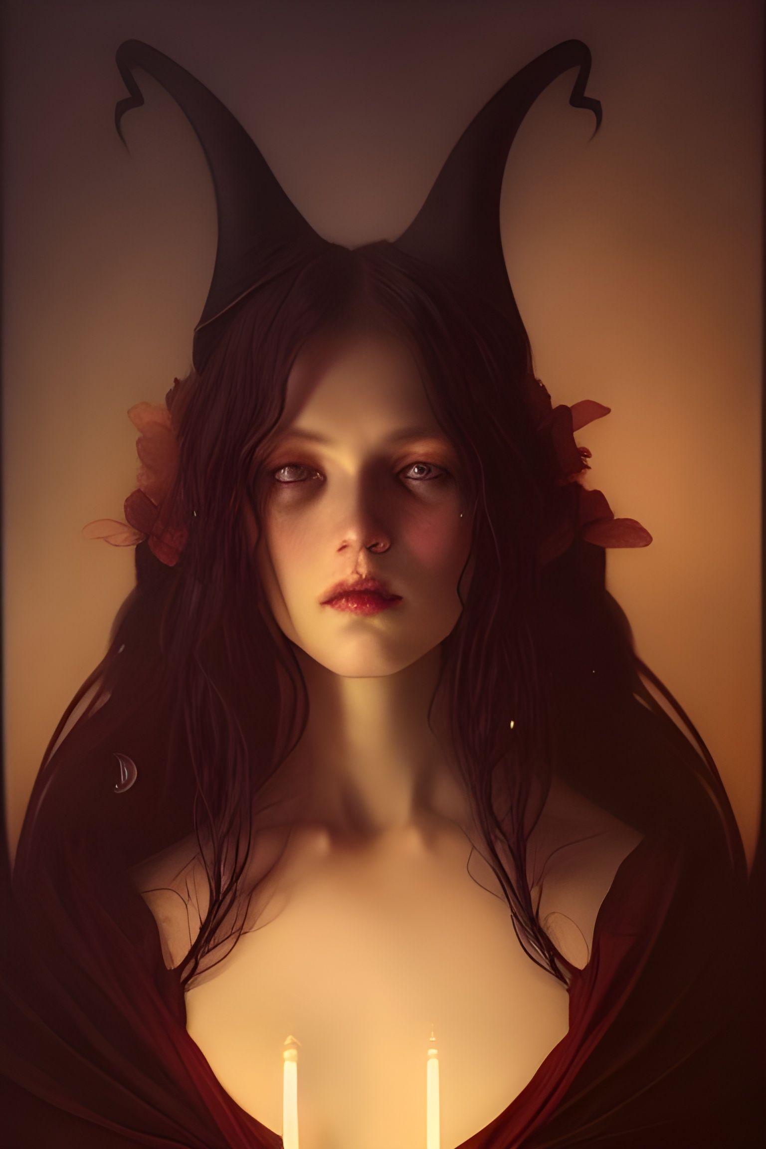 Sinister Witch Portrait in Expressionist Style