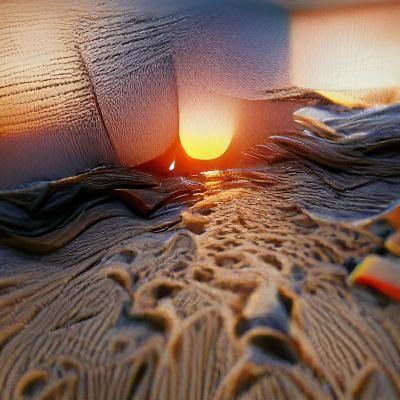 Vibrant Beach Sunset in 3D Rendering