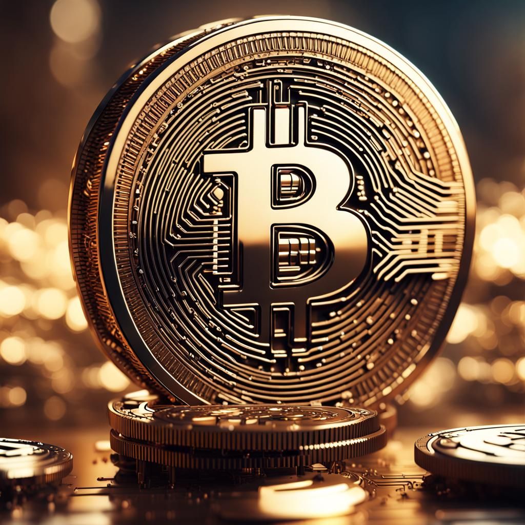 Futuristic Bitcoin Mech in Sci-Fi Style