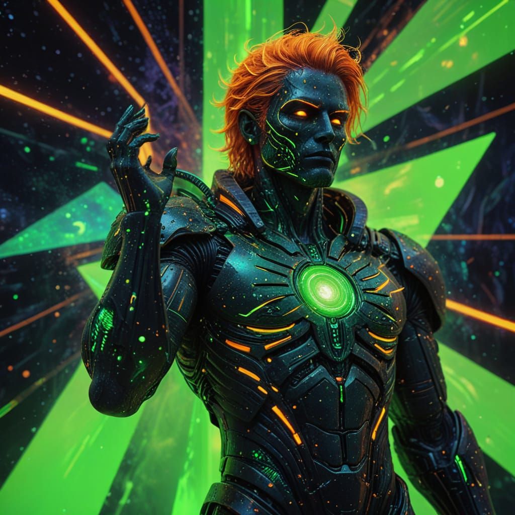 Neon green and neon orange