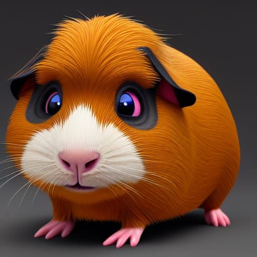 Pixar-Style Guinea Pig 3D Digital Art