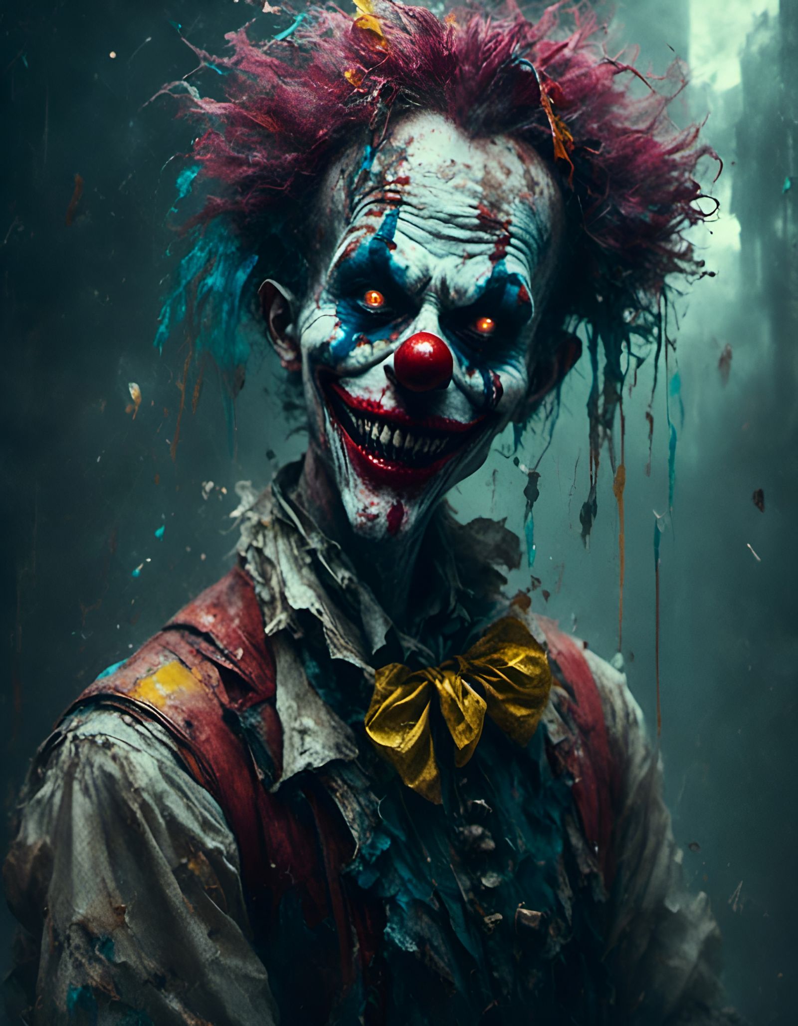 Macabre Clown with Complementary Colors