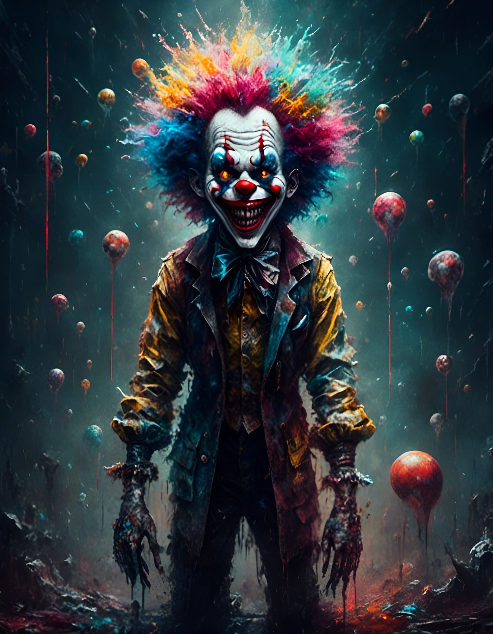 Macabre Tubular Clown in Complementary Colors