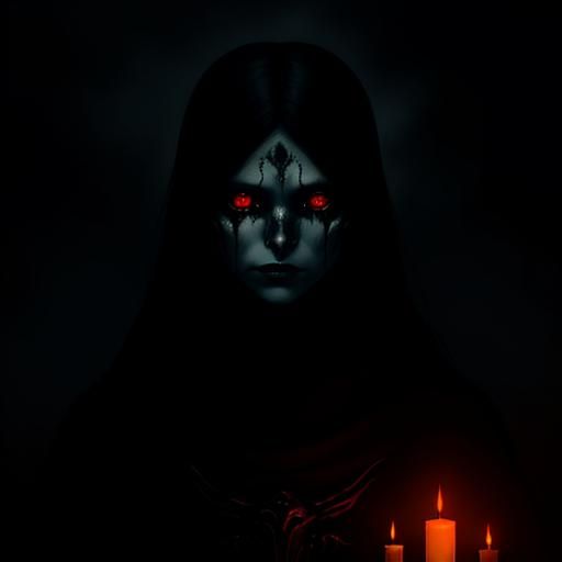 Ethereal Woman Reveals Demon in Dark Fantasy Art