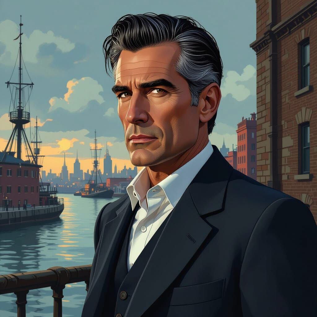 Dockland Portrait in Will Eisner Comic Style