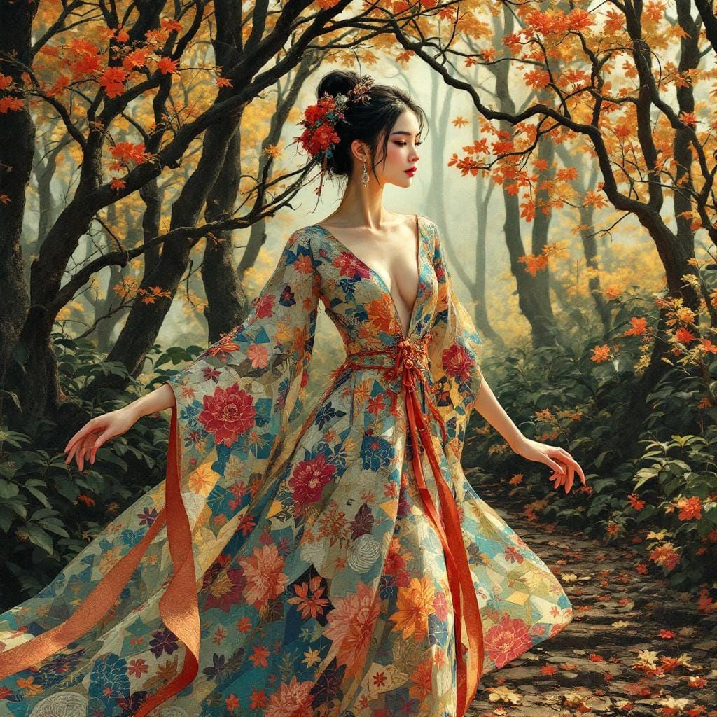 Chinese Witch of the Woods in Modern Hanfu Style