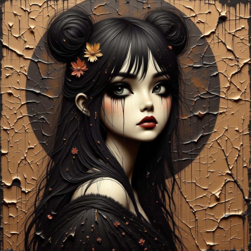 Gothic Girl with Veil, Dreamy and Enchanting