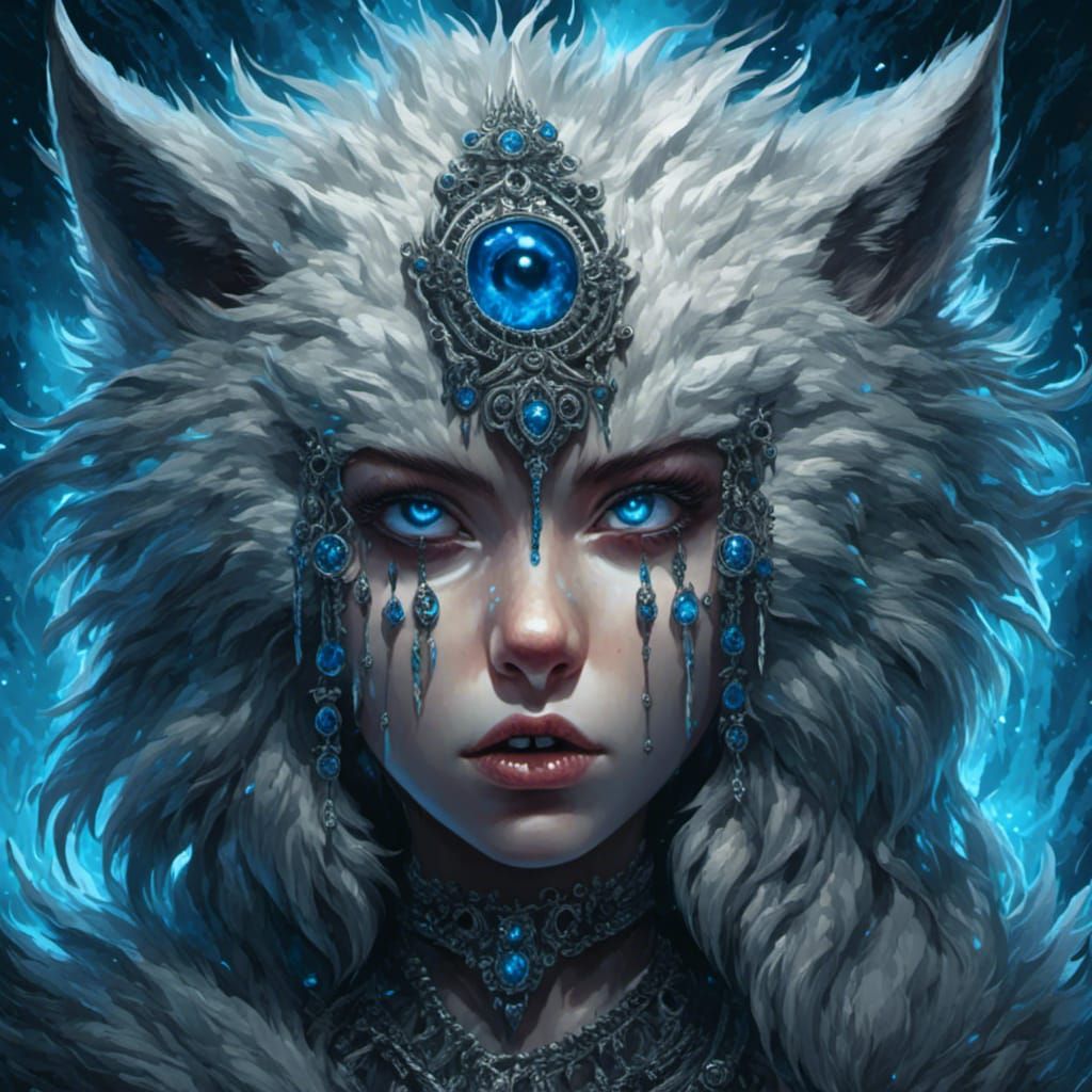 Fantasy wolves princess