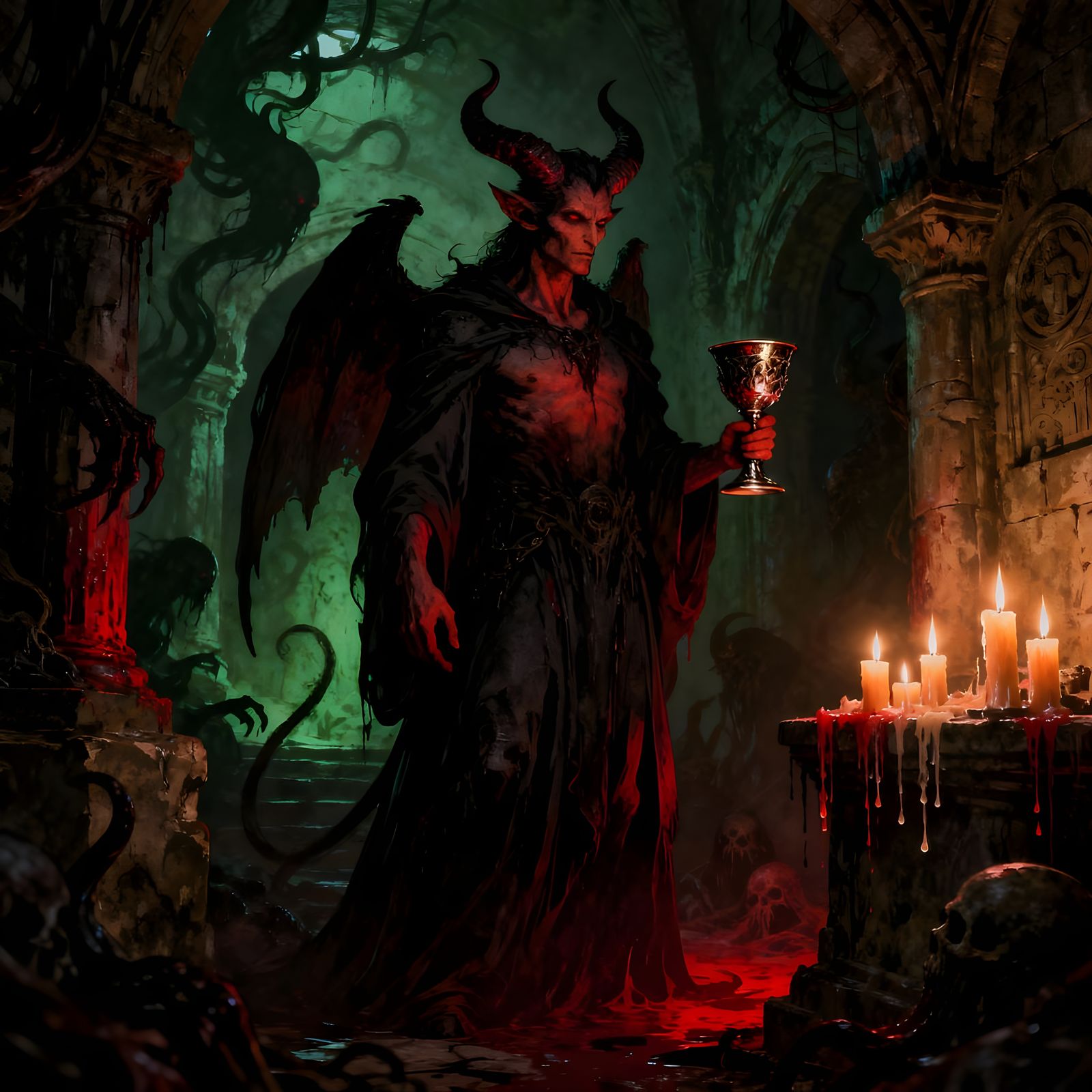 Satan's Sinister Anointing in a Macabre Crypt