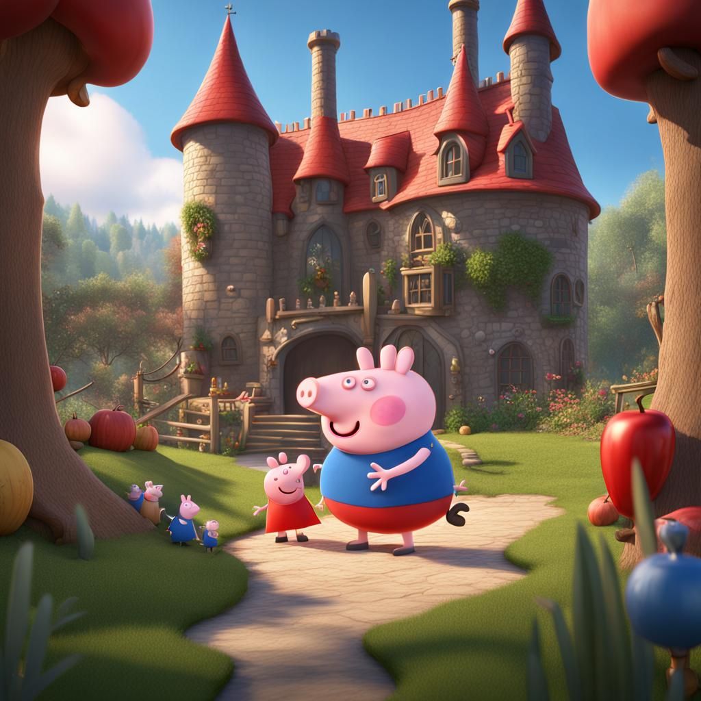 Peppa Pig and Snow White: Detailed Matte Painting