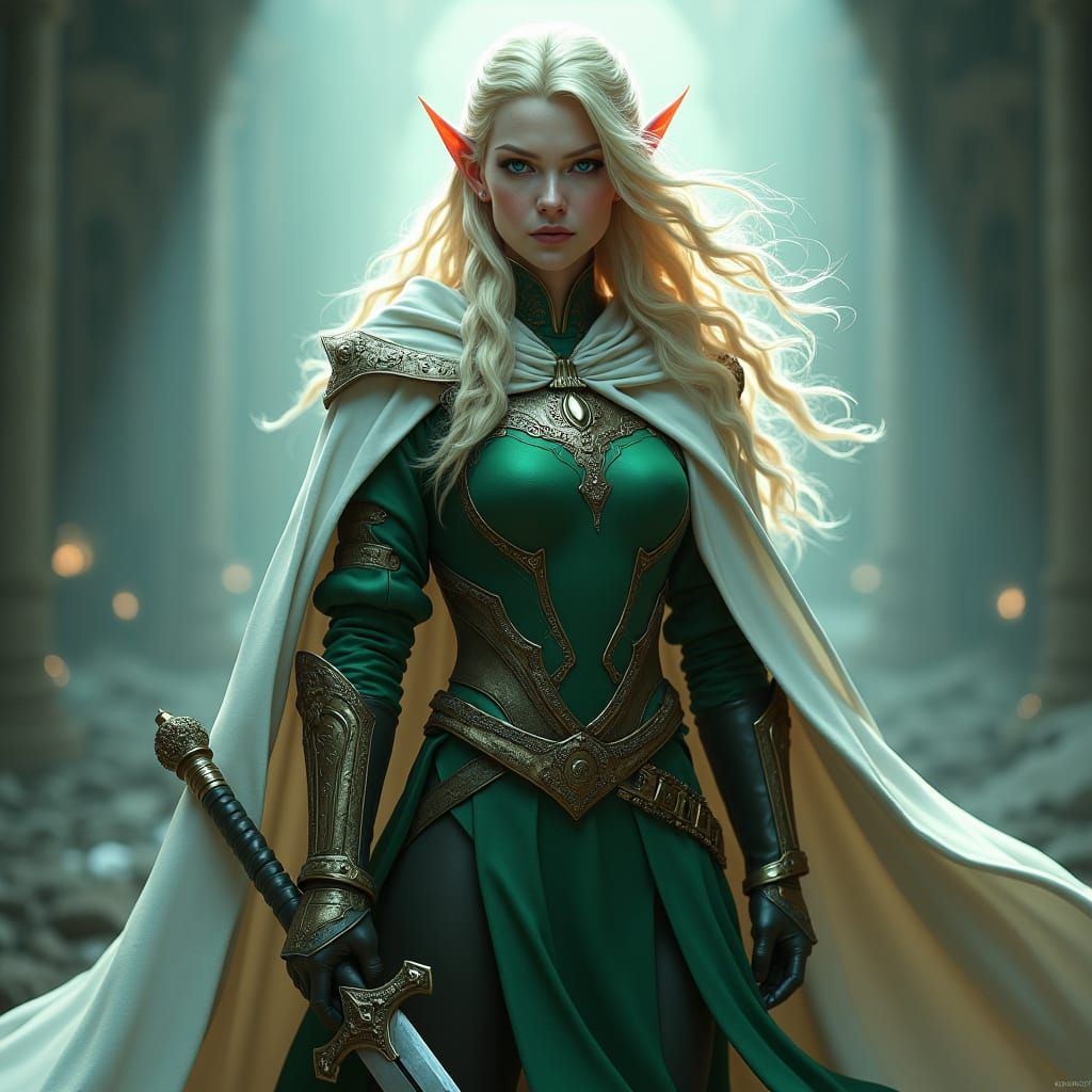 Elf Mage Portrait in Digital Art Style