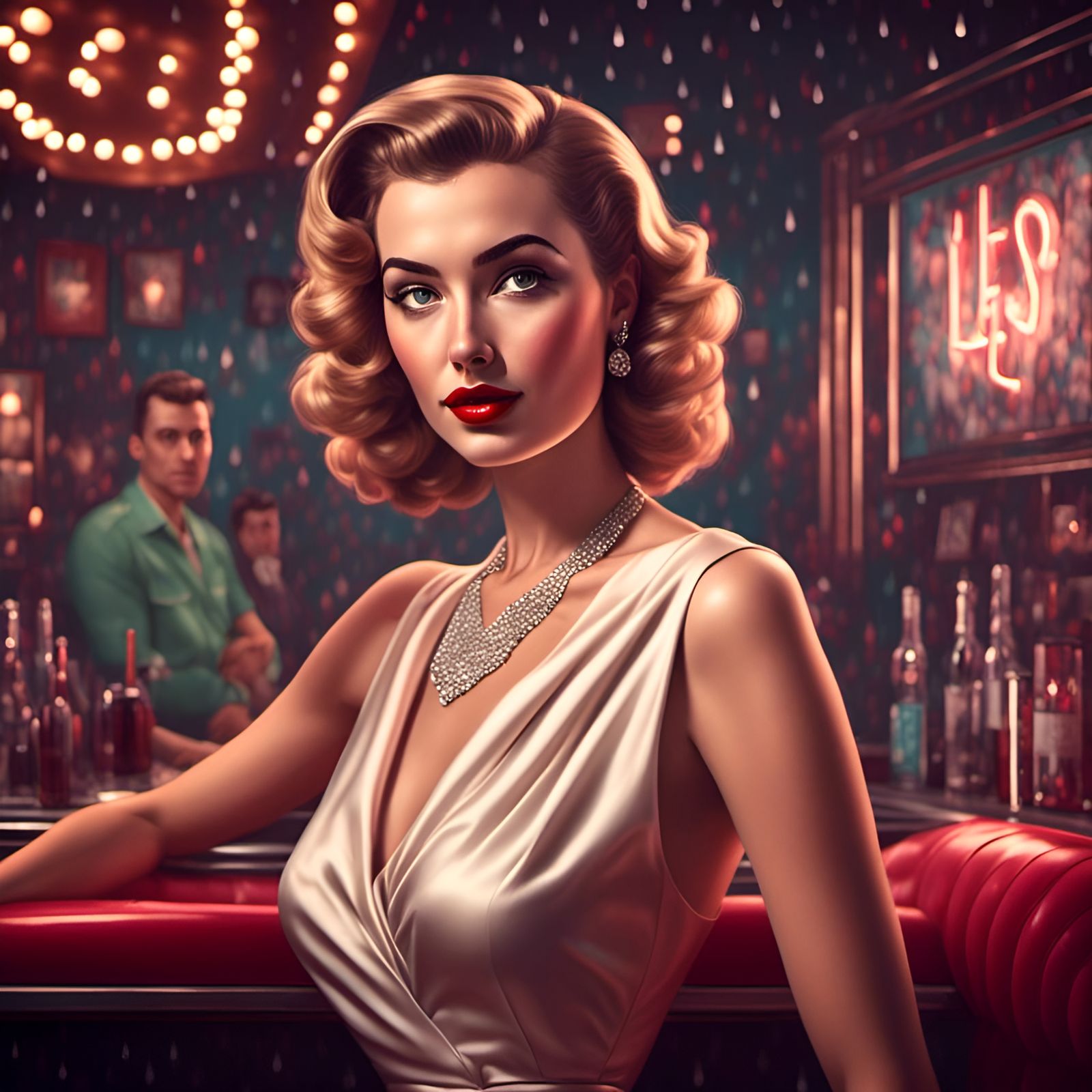 Glamorous 1950s Star Portrait in a Nightclub