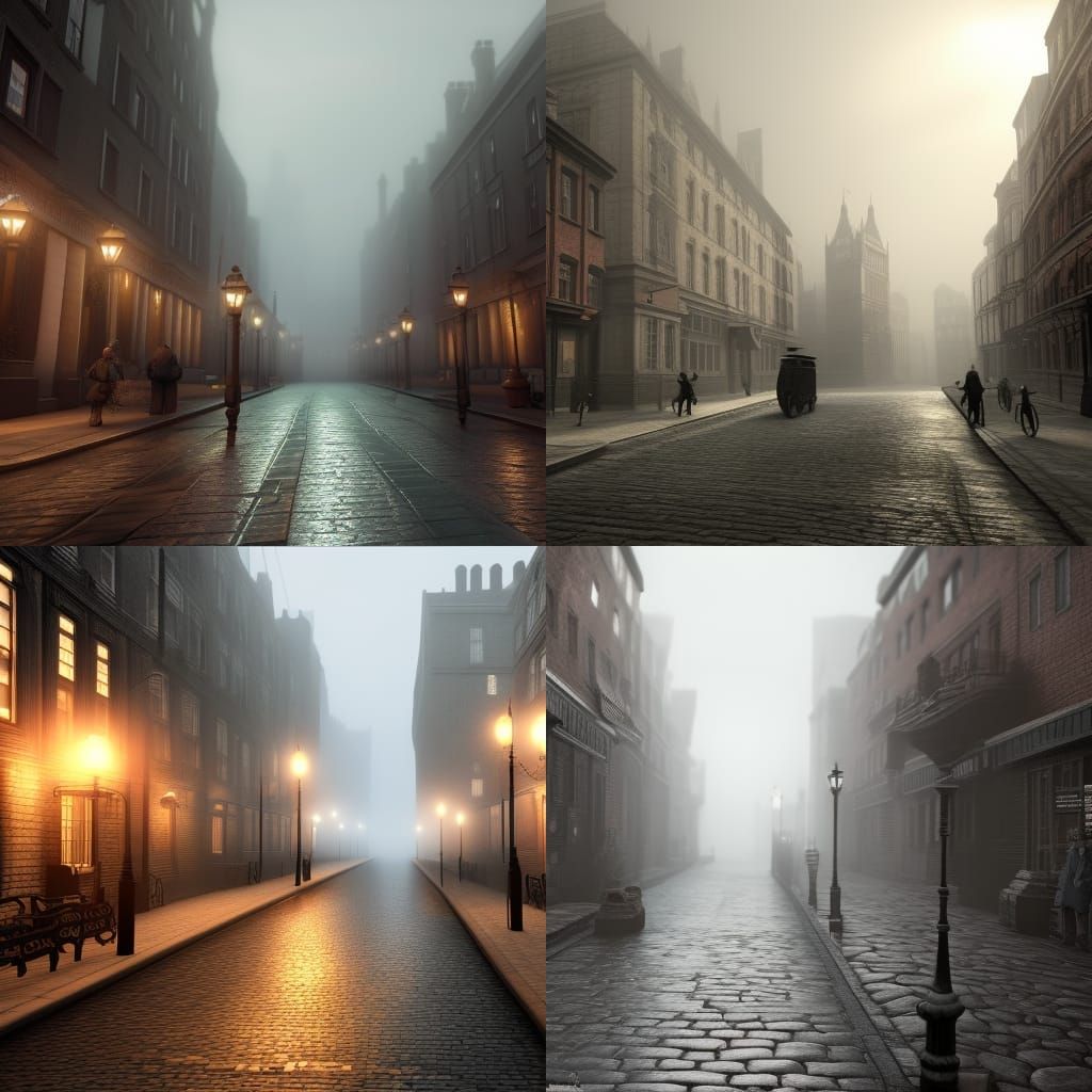 Misty 1880s London Street in Cinematic 3D