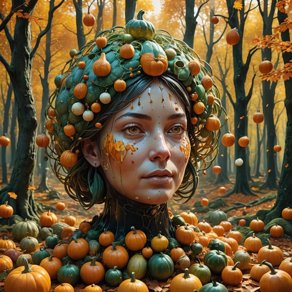 Scandinavian Forest Scene with Gourd Cake in 3D