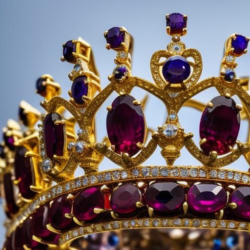 Ornate Gold Crown with Jewels, Professional Photography