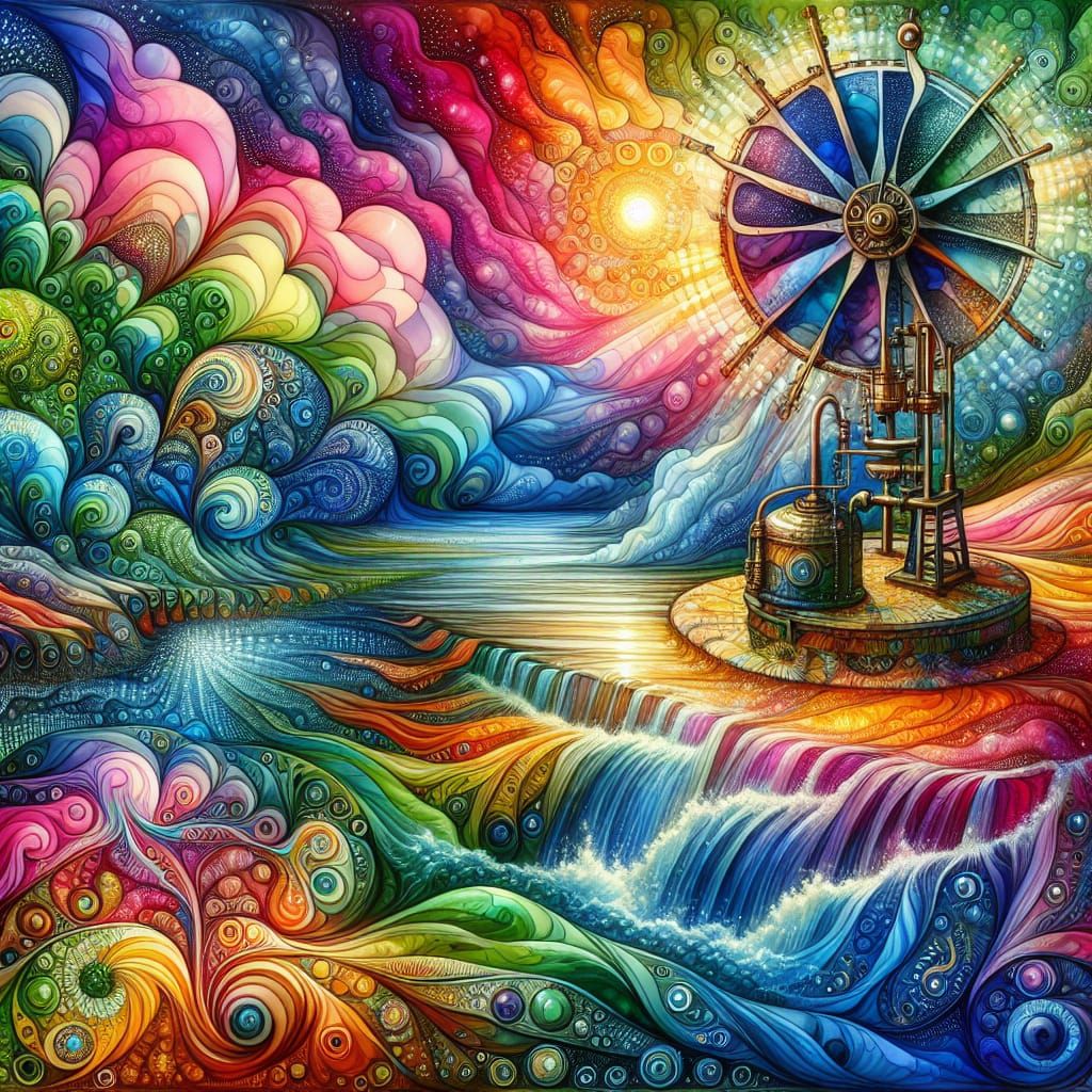 Surreal Art Nouveau Masterpiece: Entangled Quantum Realms