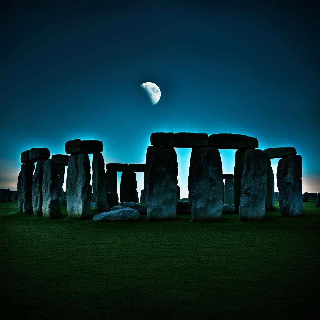 Stonehenge Under Moonlight Shadows