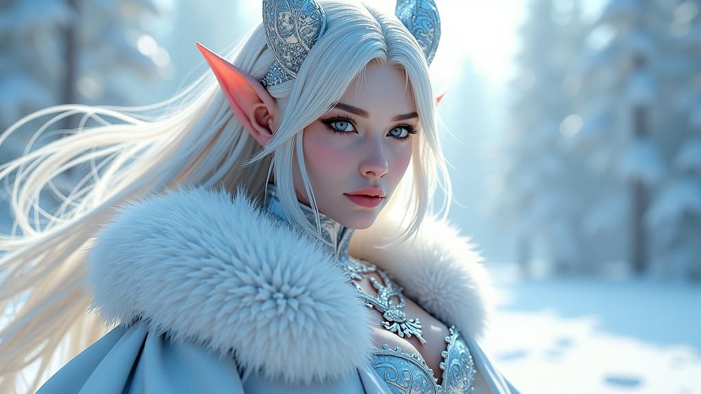 Icy Devil Queen in Anime Style 3D Art