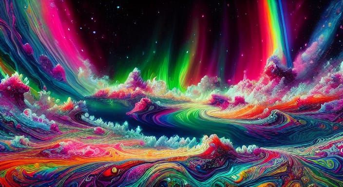 Ethereal Revenant in Chiaroscuro with Iridescent Shadows