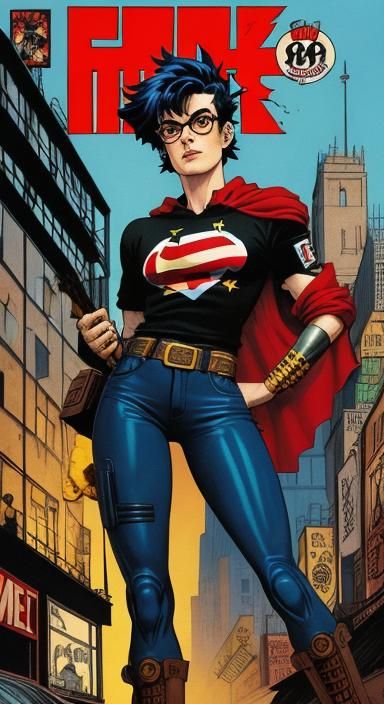 Mod Girl in Comic Book Style Illustration