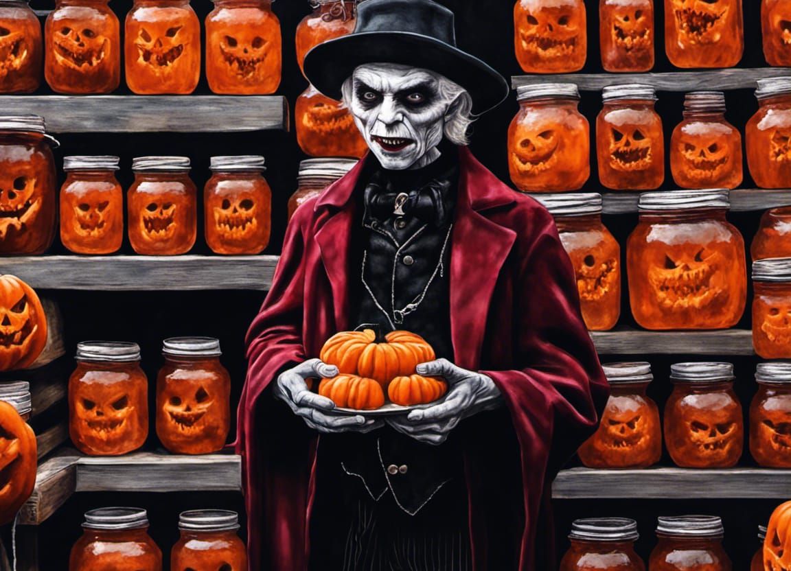 Vampire Vendor selling Jack-O-Lantern-Jam