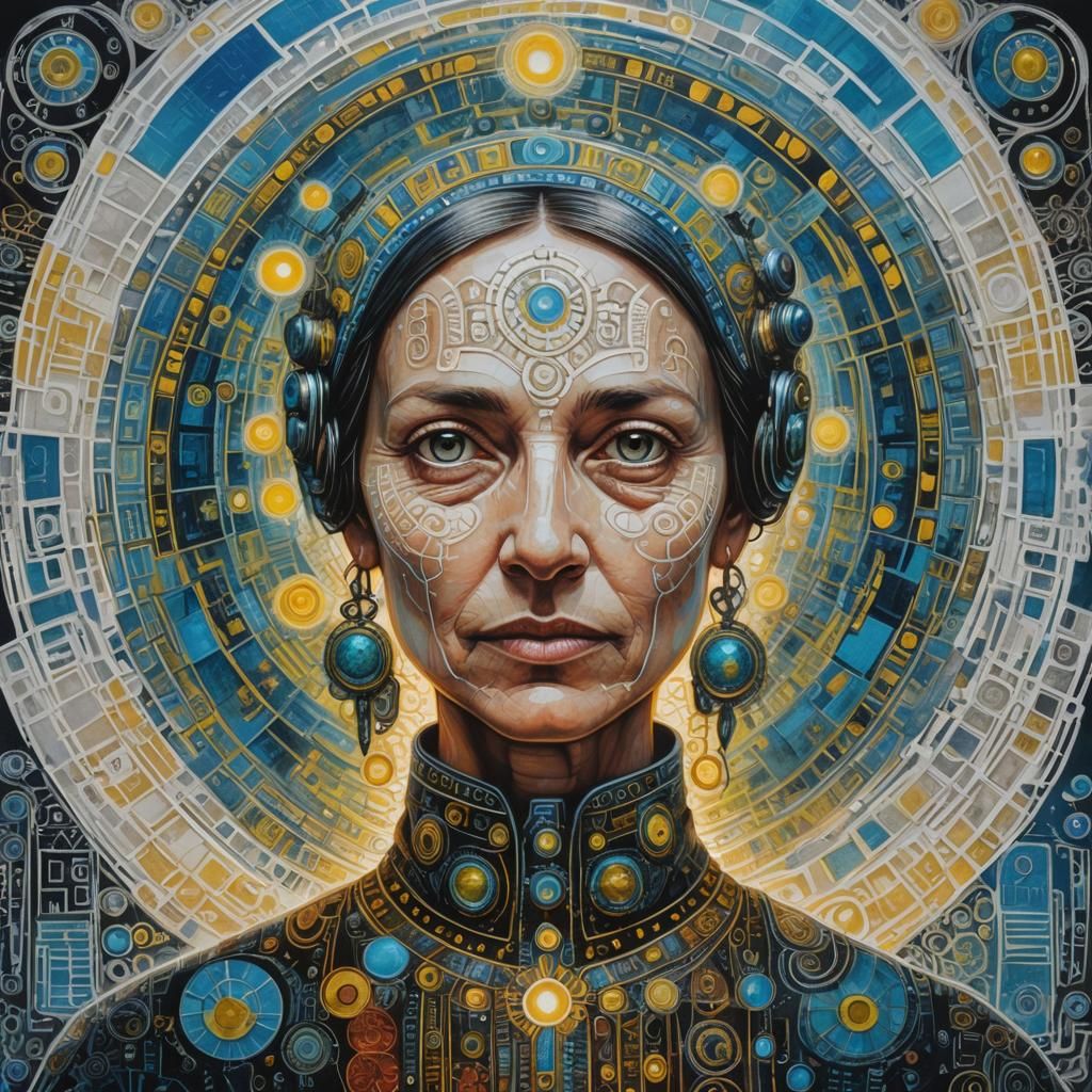 Cyberpunk Ukrainian Singer with Bioluminescent Details