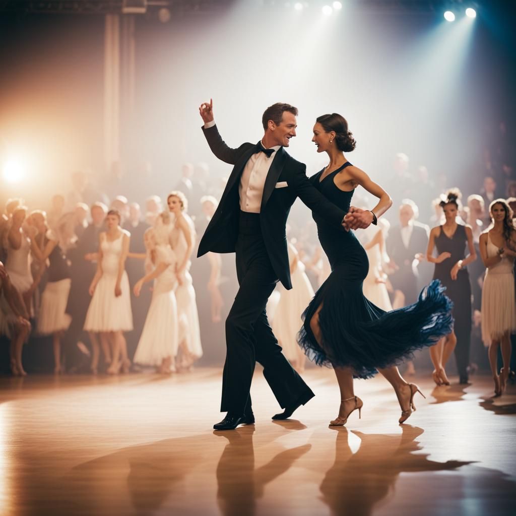 Cha-Cha Dance Competition in a Graffiti Art Style