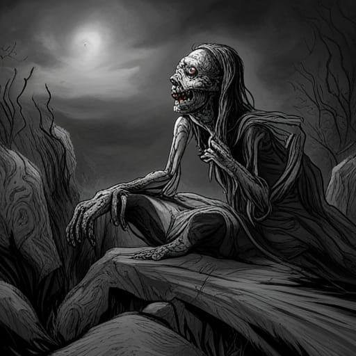 Horrifying Zombie Feast in Doré Style