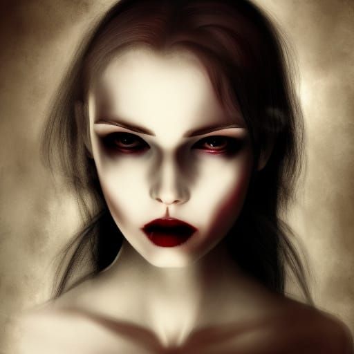 Vampire Portrait in Noir Photorealism Style