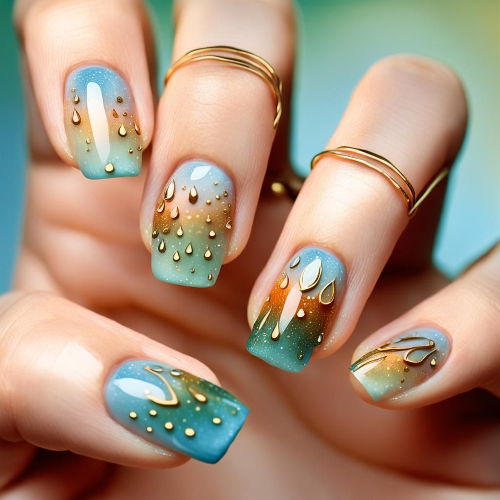 Elegant Nail Art with Autumnal Impressionist Softness
