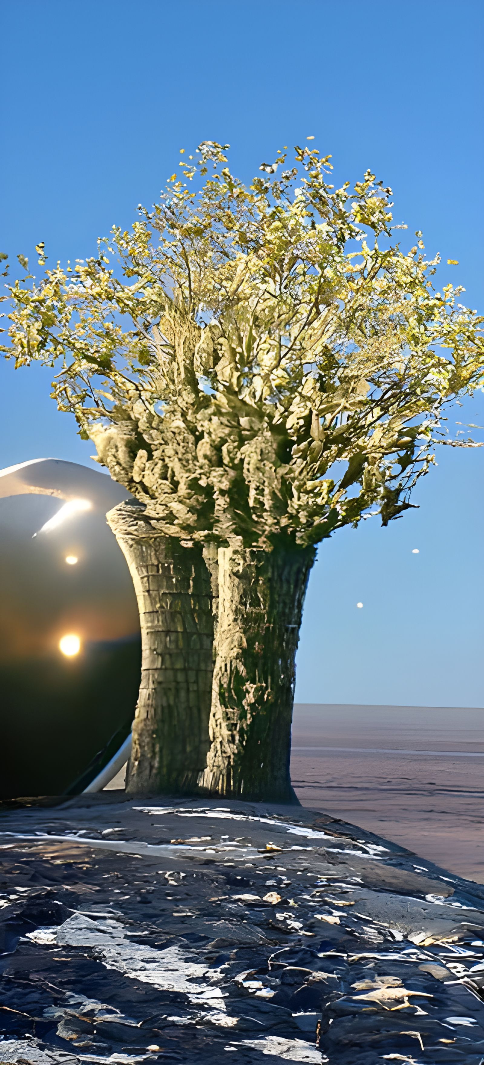 Timeless Twin Galactic Treeships