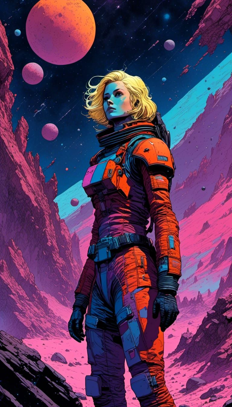 Astral Space Explorer in Sci-Fi Movie Poster Style