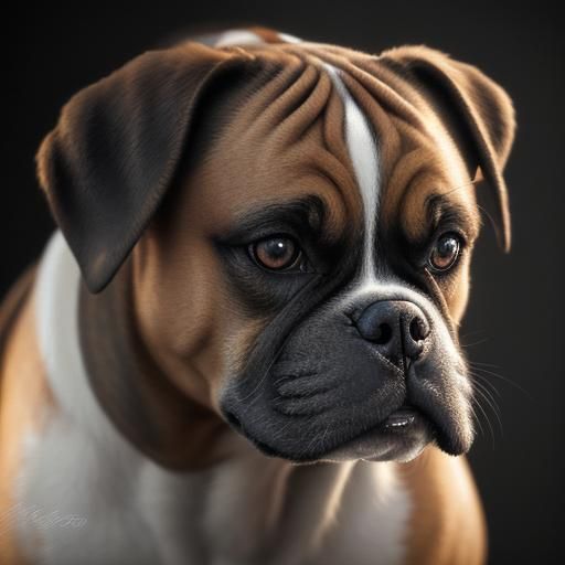 Hyperrealistic Boxer Dog Conveying Love and Happiness