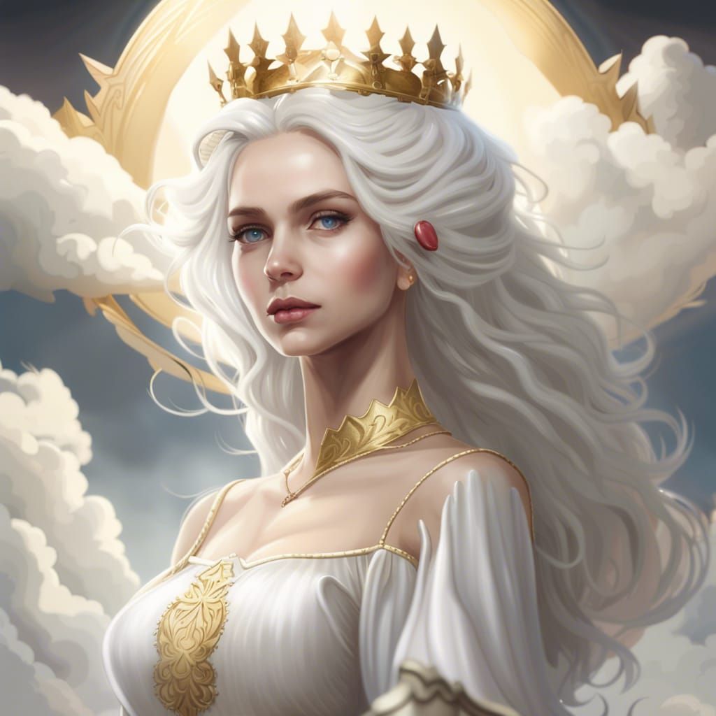 Queen of Clouds in a Fantasy Castle