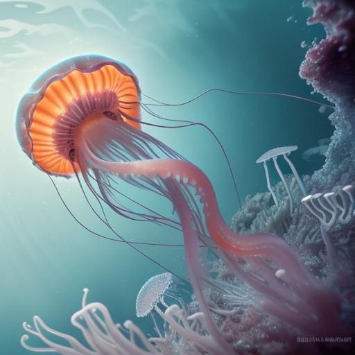 Hyperrealistic Jellyfish Underwater in High Definition