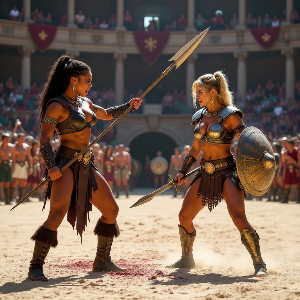 Rihanna vs. Britney: Barbarian Battle in Roman Arena