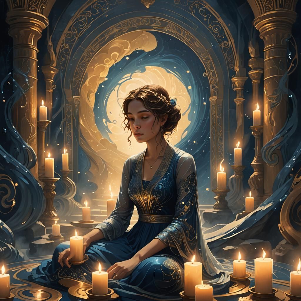 Mystical Cave Temple: Neoclassical Art Nouveau Fantasy